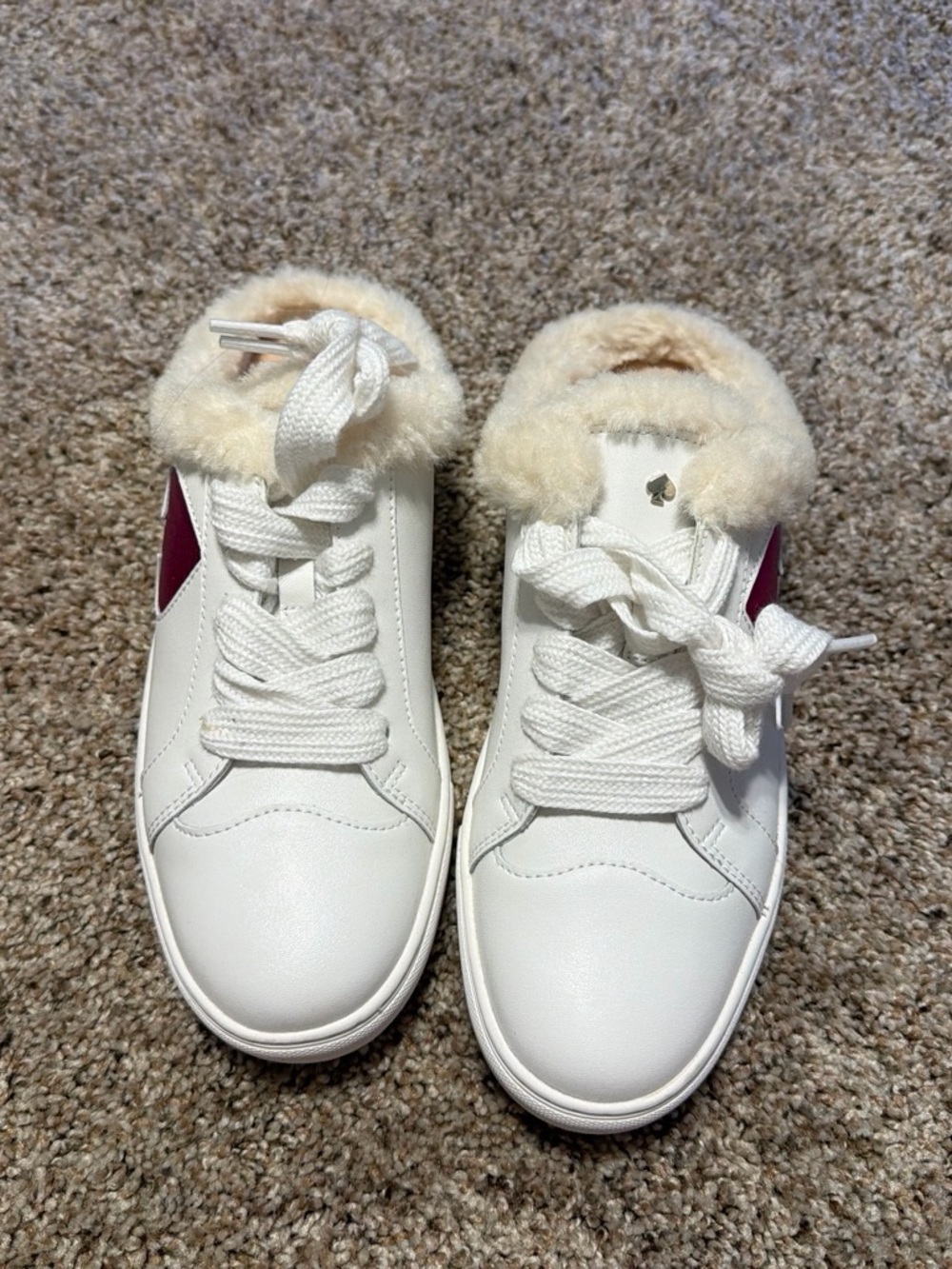 Kate spade White Faux-Fur Lined Women’s Sneaker - Pink Accent